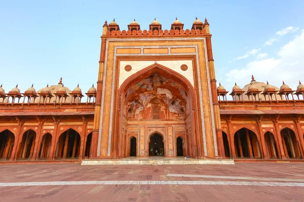 Fatehpur Sikri Antiga Mesquita Jama Masjid Vista Perto Construída Com — Fotografia de Stock