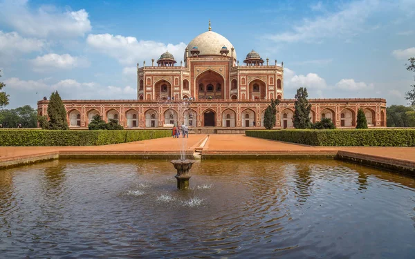 Alte Mittelalterliche Architektur Aus Rotem Sandstein Humayun Tomb Complex Delhi — Stockfoto