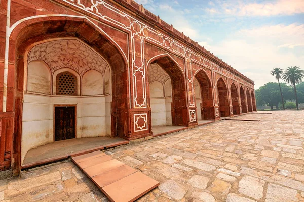 Arquitetura Medieval Feita Arenito Vermelho Mármore Humayun Tomb Delhi Índia — Fotografia de Stock