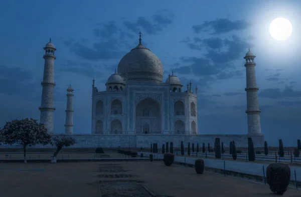 Taj Mahal Agra Full Moon Night Taj Mahal Unesco World — Stock Photo, Image