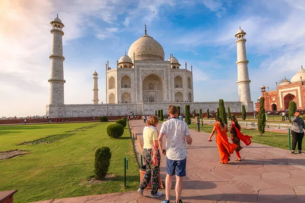 Agra India May 2019 Taj Mahal Historiska Marmor Mausoleum Vid — Stockfoto