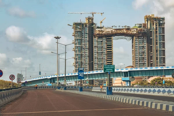 Ciudad Sobre Puente Con Vistas Construcción Kolkata India — Foto de Stock