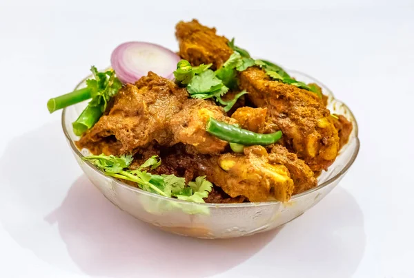 Вкусная Бенгальская Индийская Пряная Куриная Кухня Известная Куриная Коша Фотосъемка — стоковое фото