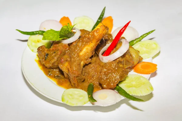 Hidangan India Non Vegetarian Dengan Saus Daging Kambing Pedas Yang — Stok Foto