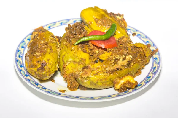 Deliciosa Comida India Preparada Con Gourd Puntiagudo Relleno Pescado Conocido — Foto de Stock