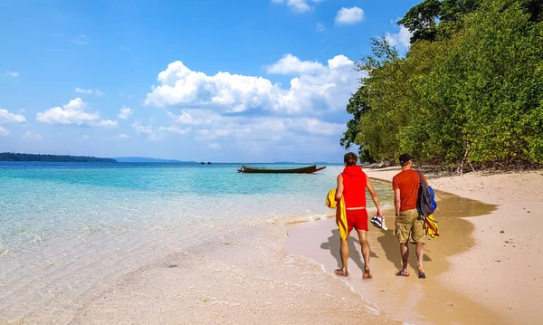 Nordseestrand Der Insel Andaman Mit Blick Auf Touristen Die Strand — Stockfoto