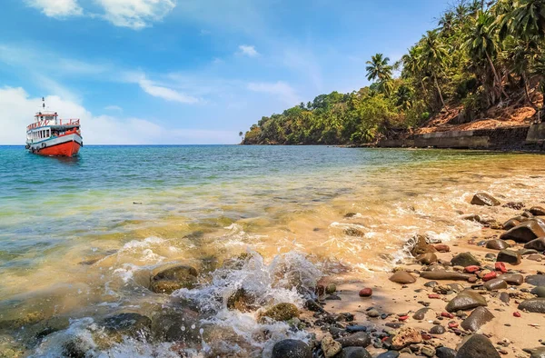 Landschaftlich Reizvoller Ross Island Beach Andaman Mit Blick Auf Die — Stockfoto