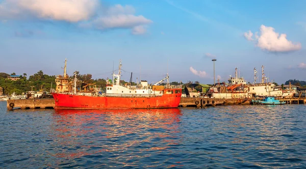 Schiffe Legen Hafen Von Port Blair Andaman Indien — Stockfoto