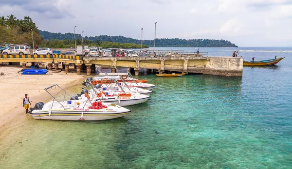 Neil Island Andaman Indien März 2018 Speedboote Die Für Touristische — Stockfoto