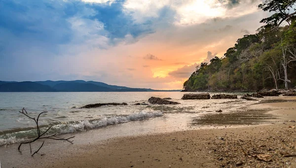 Malerischer Sonnenuntergang Strand Von Chidiya Tapu Port Blair Andaman Indien — Stockfoto