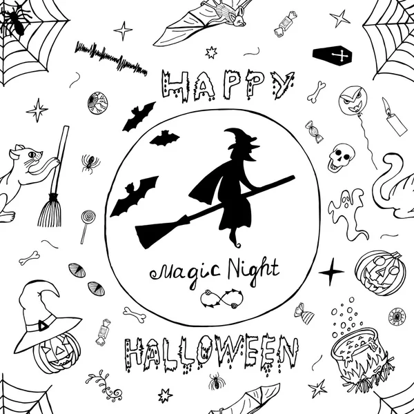 Halloween doodle hand drawing element vector set 12005878 Vector Art at  Vecteezy