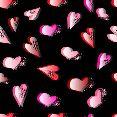 Sıradışı el çizimi Doodled desen romantik kalp.