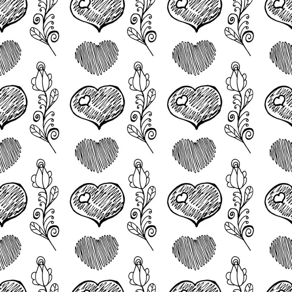 Необычный рисунок тупых пластырей с сердечками . — стоковый вектор