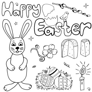 Mutlu Paskalya el afiş çizimi