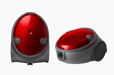 Beyaz arkaplanda elektrik süpürgesi