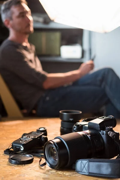 O processo de fotografar em estúdio — Fotografia de Stock