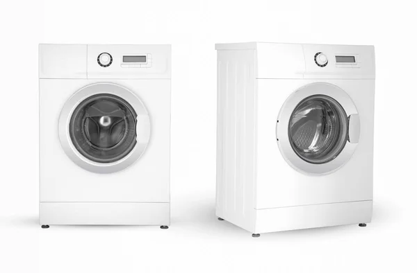 Mesin cuci pada latar belakang putih — Stok Foto