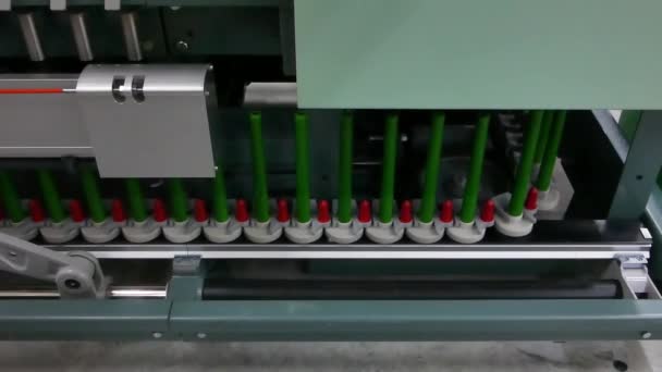 Machines Materieel Werkplaats Voor Productie Van Wol Close Interieur Van — Stockvideo