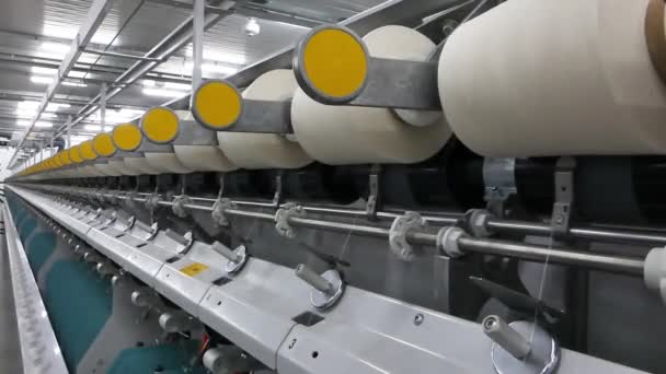 Машини Обладнання Майстерні Виробництва Ниток Крупним Планом Інтер Промислової Текстильної — стокове відео