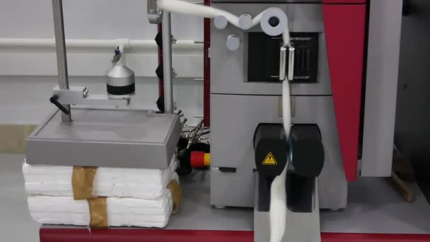 Laboratory Equipment Checks Quality Cotton Fiber Textile Factory Camera Stationary — Stock Video