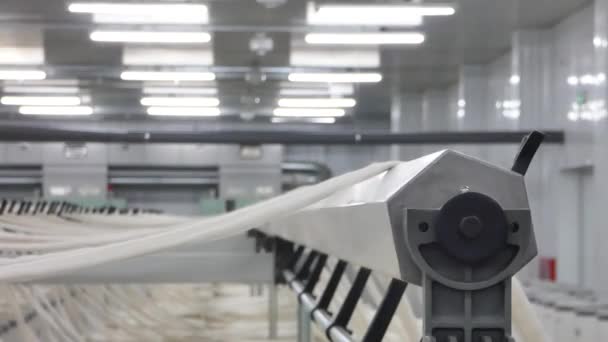 Maquinaria Equipo Taller Para Producción Hilo Visión General Interior Fábrica — Vídeo de stock