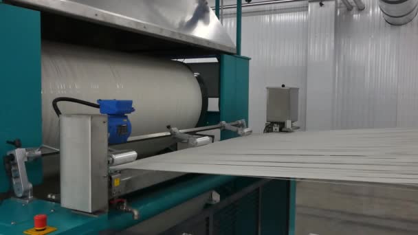 Machine Evaporates Textile Yarn Machinery Equipment Textile Factory Camera Stationary — Stock Video