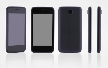 Beyaz arkaplanda cep telefonu