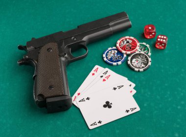 Kumar pokeri, yakın çekim.