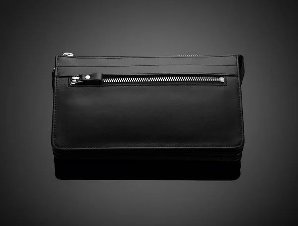 Men's wallet on a black background — Stock Photo, Image