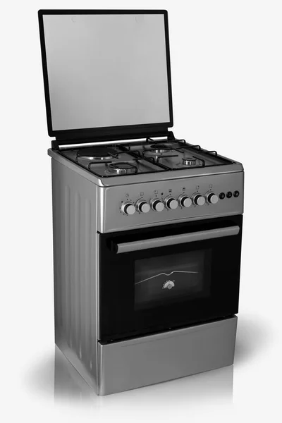 Oven Dapur Modern Dengan Latar Belakang Putih — Stok Foto