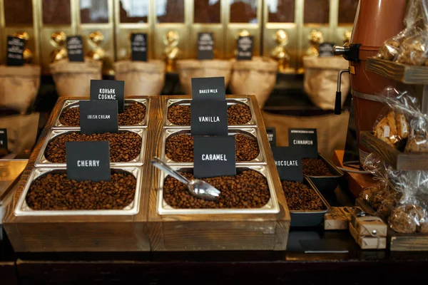 Coffee beans for sale Buying coffee roaster shop display, Coffee beans store