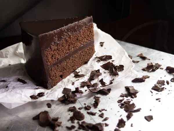 Krówki czekoladowe ciasto, Selektywny fokus — Zdjęcie stockowe