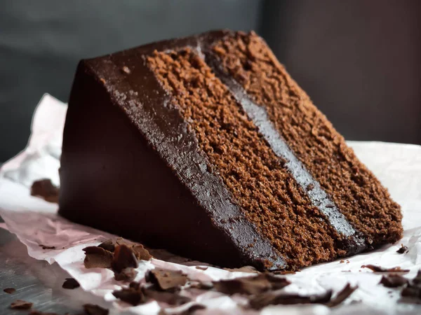 초콜릿 퍼지 케이크, 선택적 초점 — 스톡 사진