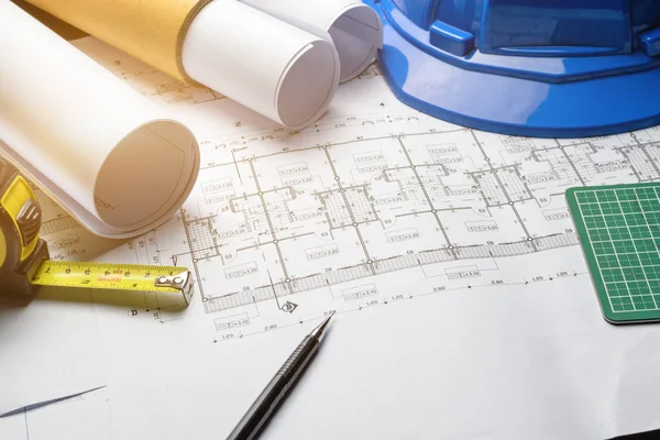 Mühendislik diyagramı blueprint kağıt çizim proje kroki 
