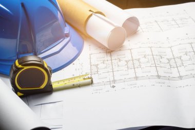 Mühendislik diyagramı blueprint kağıt çizim proje kroki 