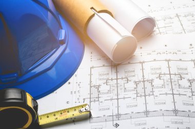 Mühendislik diyagramı blueprint kağıt çizim proje kroki 