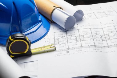 Mühendislik diyagramı blueprint kağıt çizim proje kroki 