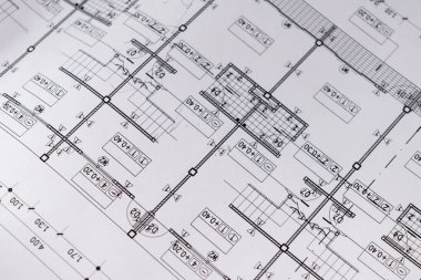 Mühendislik diyagramı blueprint kağıt çizim proje kroki