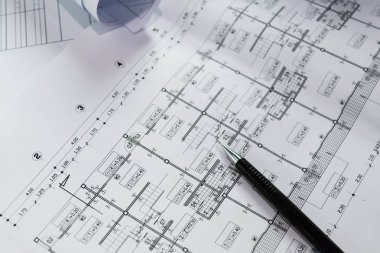 Mühendislik diyagramı blueprint kağıt Proje hazırlanması