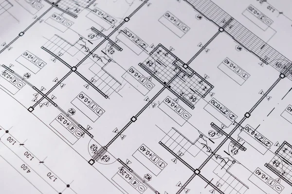 Technické diagramu blueprint papíru vypracování projektu skica — Stock fotografie