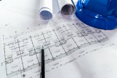 Mühendislik diyagramı blueprint kağıt çizim proje kroki