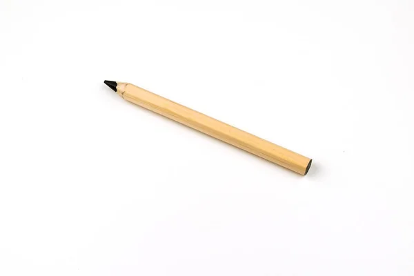 Isolated colorful wood pencil and copy space on white background — Stock Photo, Image