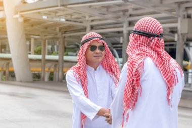 iş başarı kavramı: takım par toplantı Arap iş adamları