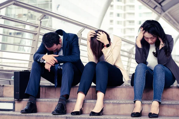 business failure concept : businessman stressed sitting ,problem