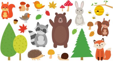 orman hayvanı vektörü ayarlandı