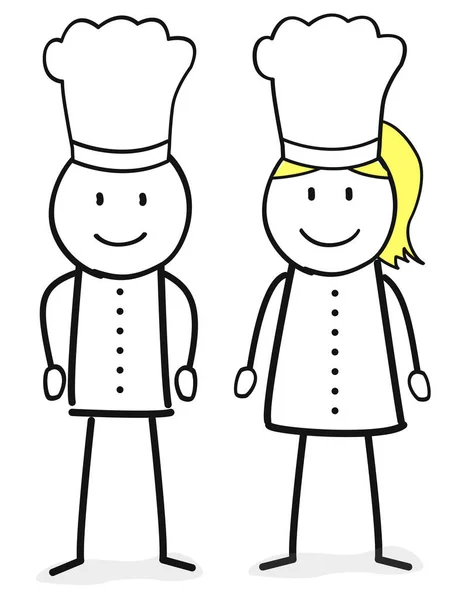 Cocinero Hombre Mujer — Vector de stock