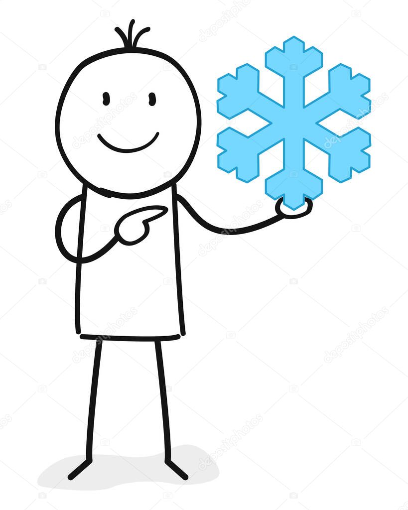 figure with a snowflake symbol