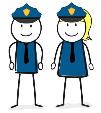 erkek ve kadın polis memuru