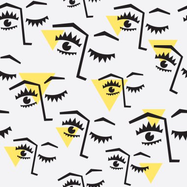 Geometrik yüzü olan soyut seamless modeli