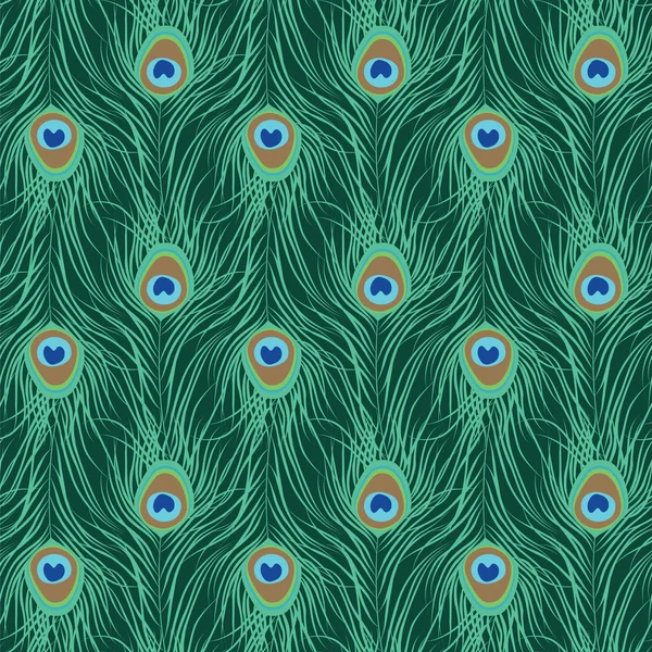 Peacock feather seamless pattern — Stock Vector